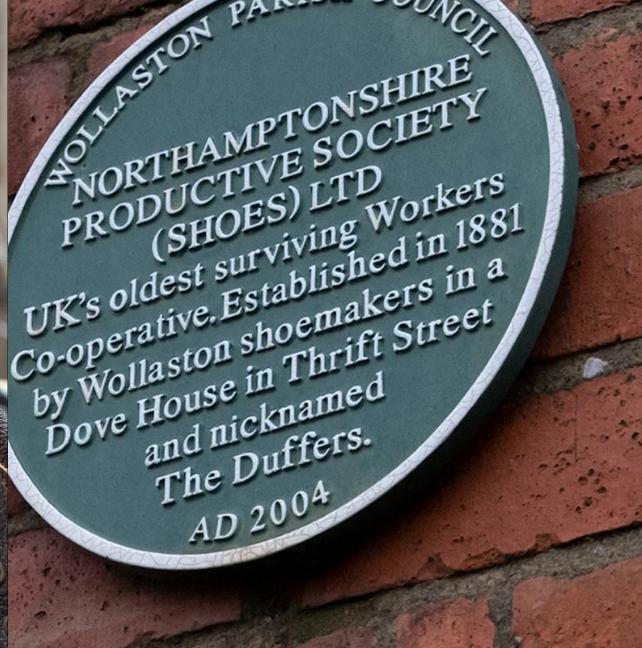 Northamptonshire Productive Society heritage plaque, Wollaston